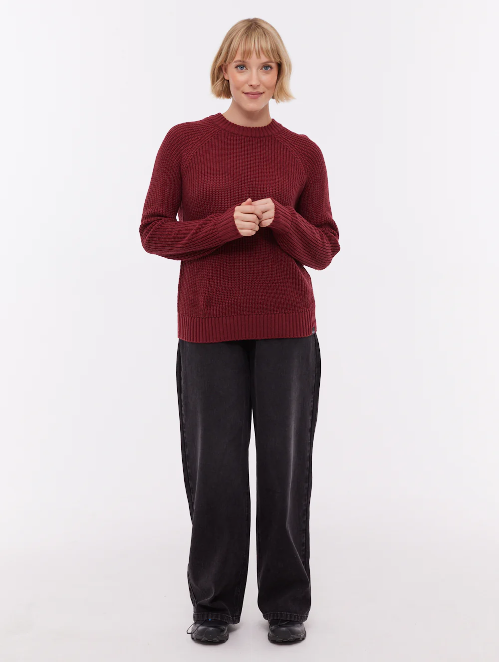 Georgiana Raglan Crew Neck Sweater - Red - Image 2