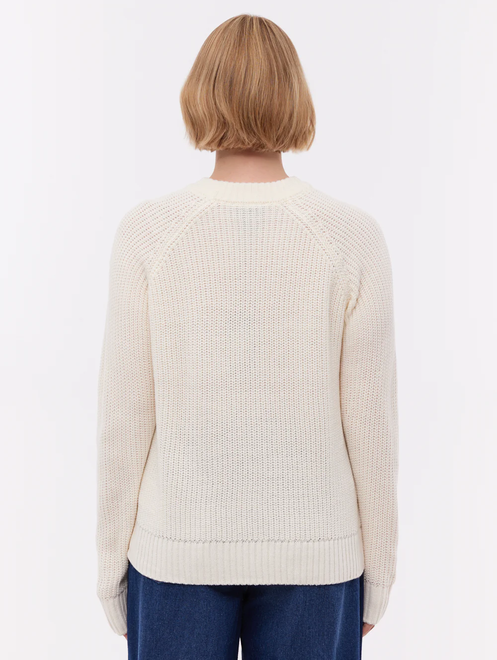 Georgiana Raglan Crew Neck Sweater - White - Image 3