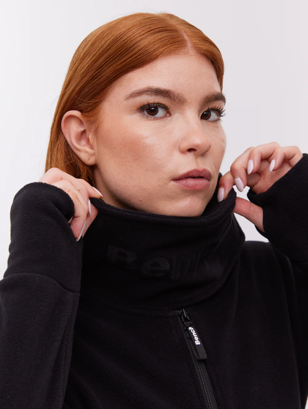 Heska Wrap-Neck Zip-Up - Black - Image 2