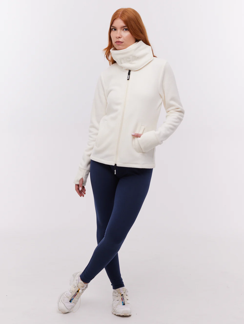Heska Wrap-Neck Zip-Up - White - Image 2