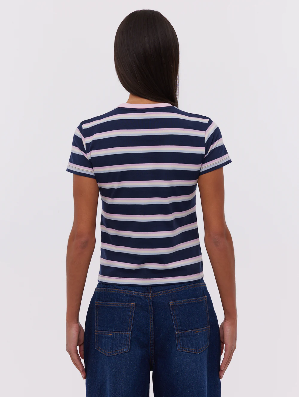Hollier Multi Striped T-Shirt - Blue - Image 5