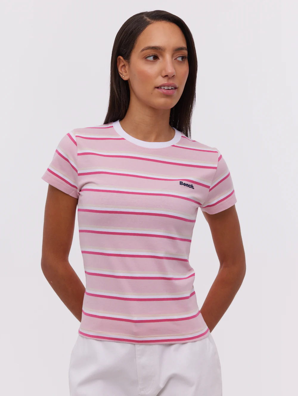 Hollier Multi Striped T-Shirt - Pink