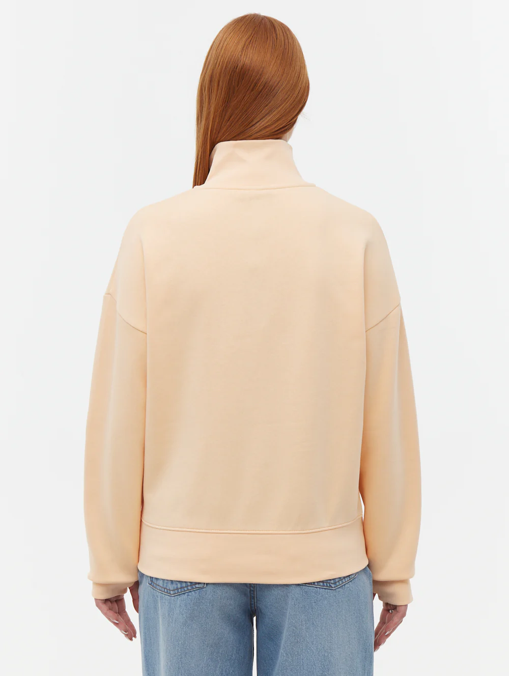 Huntley Quarter Zip Funnel Neck Sweatshirt - Orange - Image 5