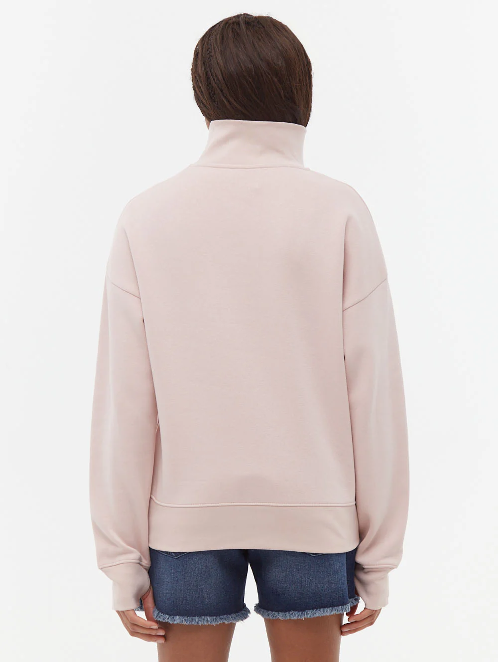 Huntley Quarter Zip Funnel Neck Sweatshirt - Pink - Image 5