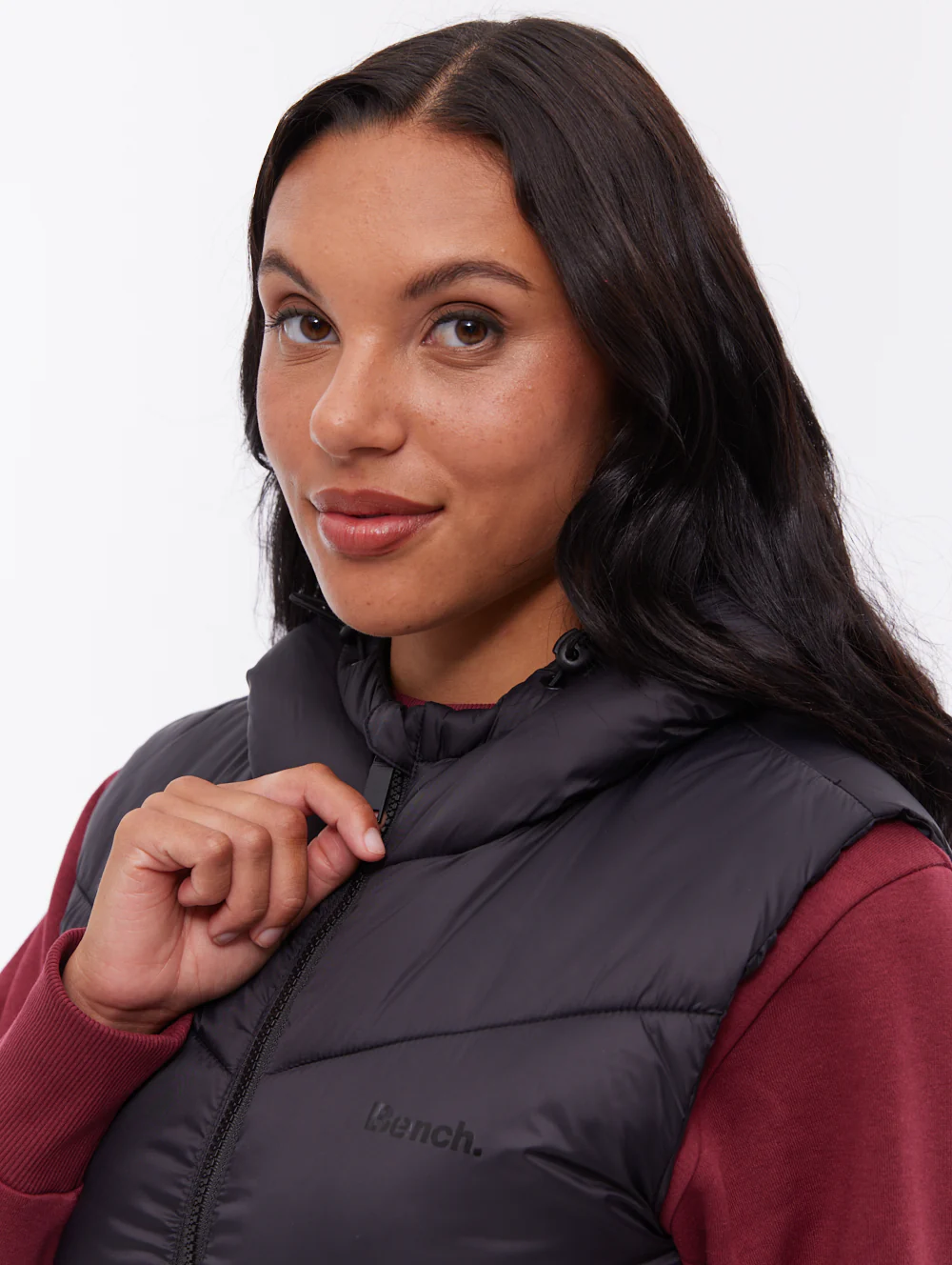 Illy Longline Chevron Puffer Vest - Black - Image 4