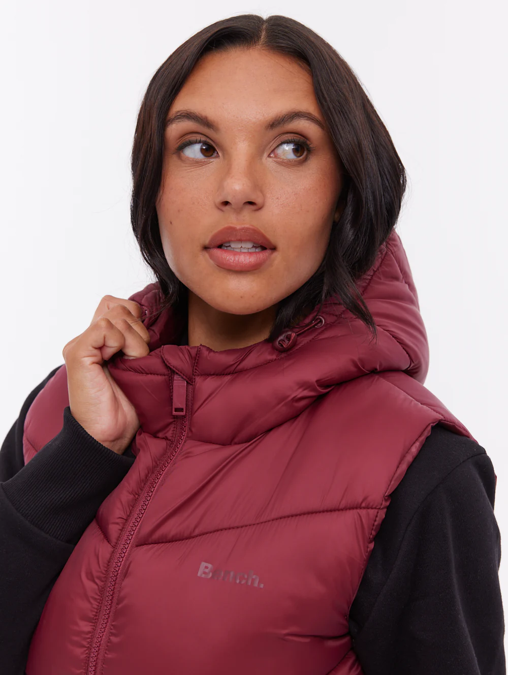 Illy Longline Chevron Puffer Vest - Red - Image 3