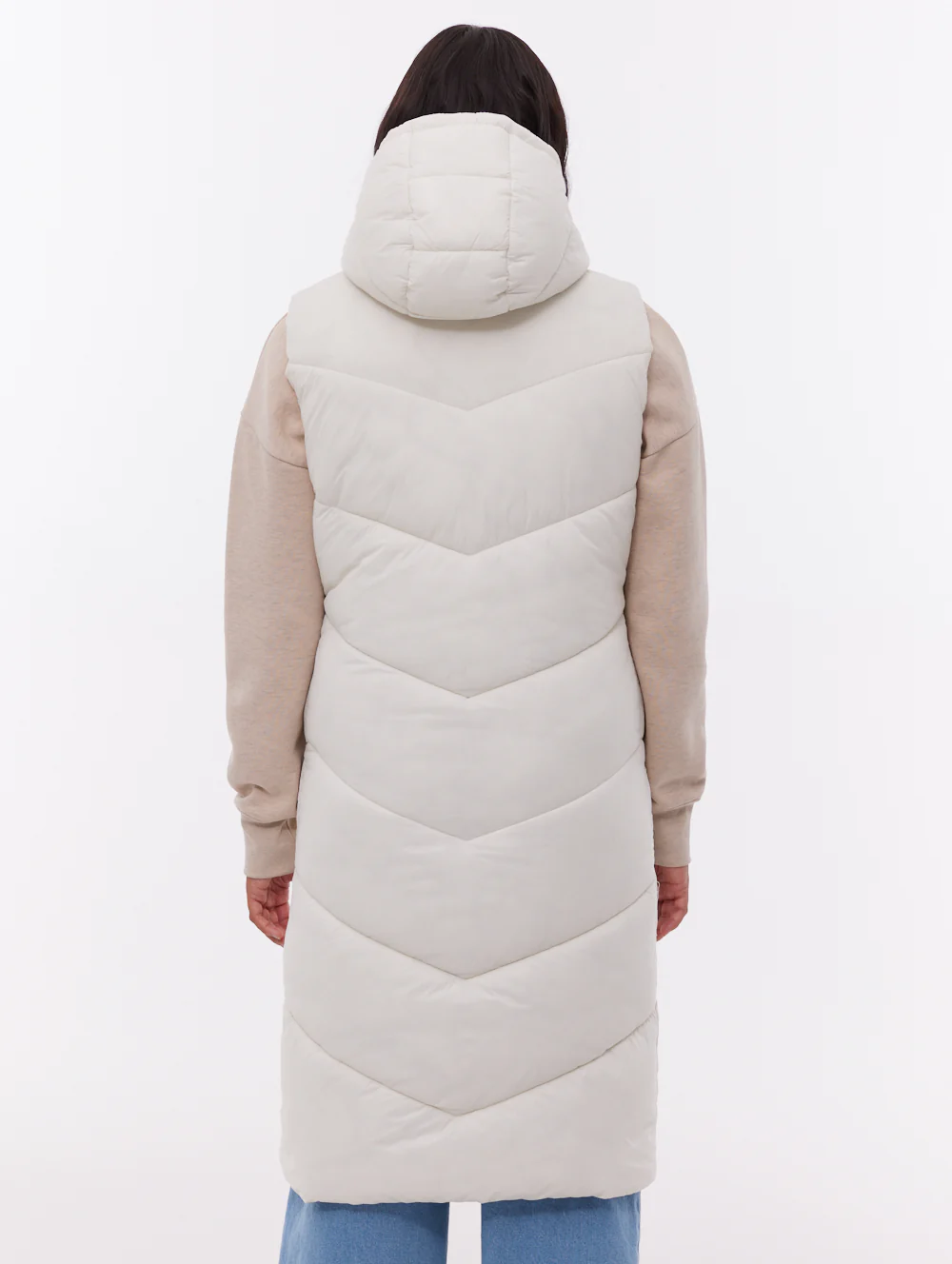 Illy Longline Chevron Puffer Vest - White - Image 4