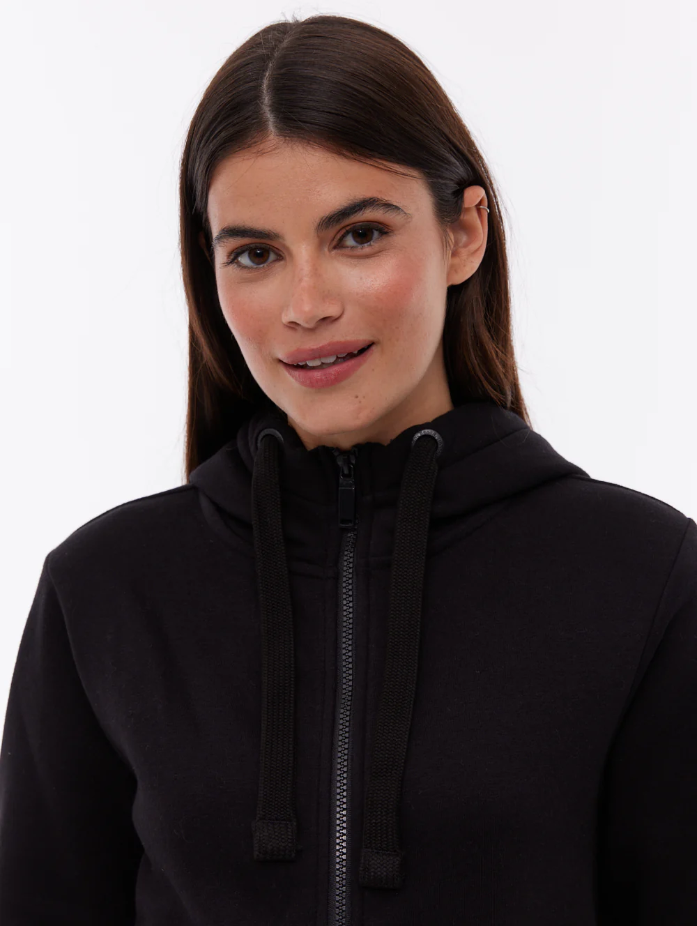 Inah Zip-Up Hoodie - Black - Image 2