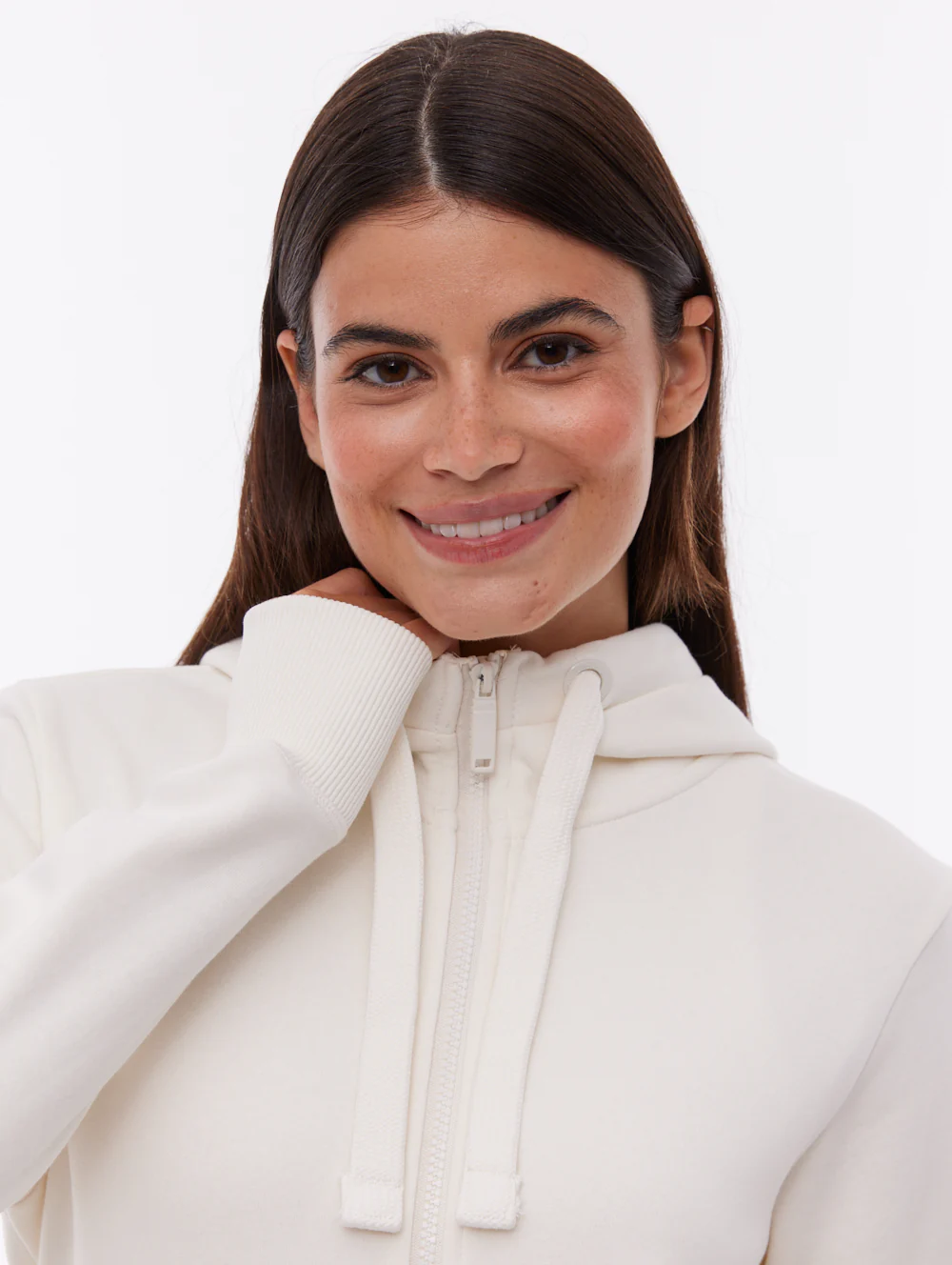 Inah Zip-Up Hoodie - White - Image 2