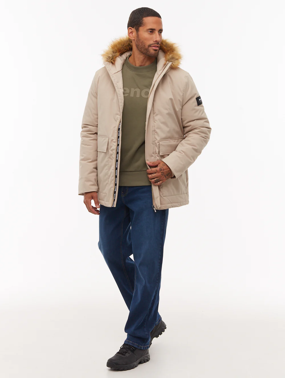 Jarryl Hooded Parka - Beige - Image 5