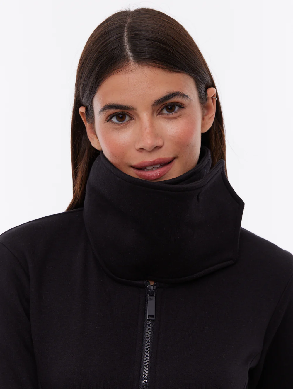 Jaya Wrap-Neck Zip-Up - Black - Image 2