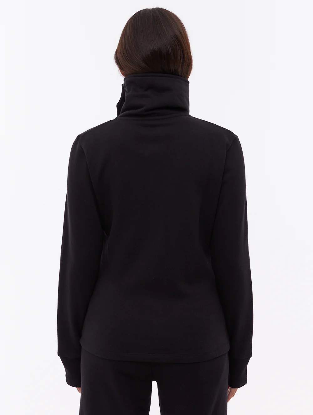 Jaya Wrap-Neck Zip-Up - Black - Image 3