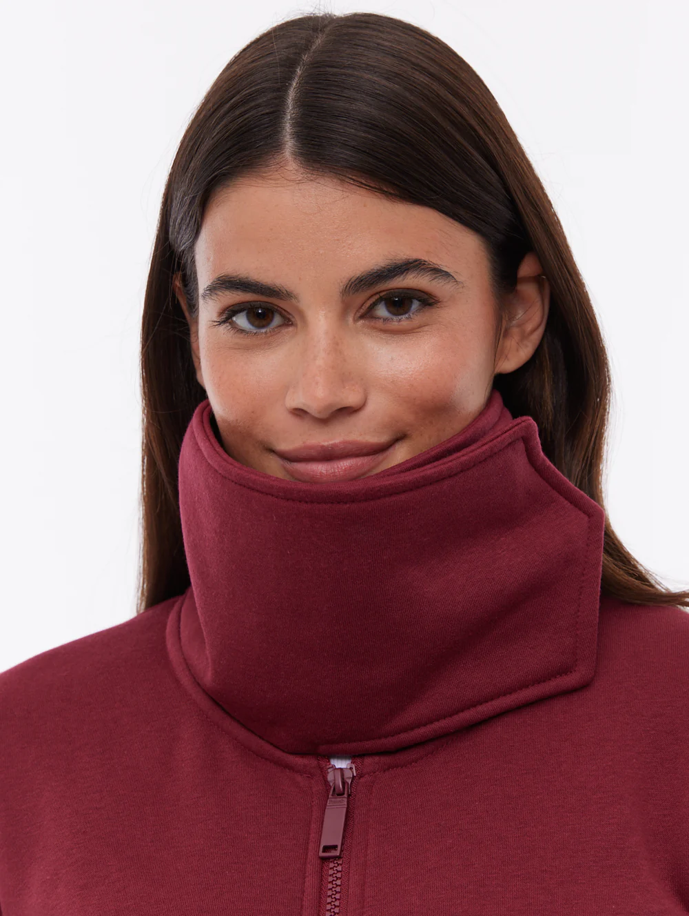 Jaya Wrap-Neck Zip-Up - Red - Image 2