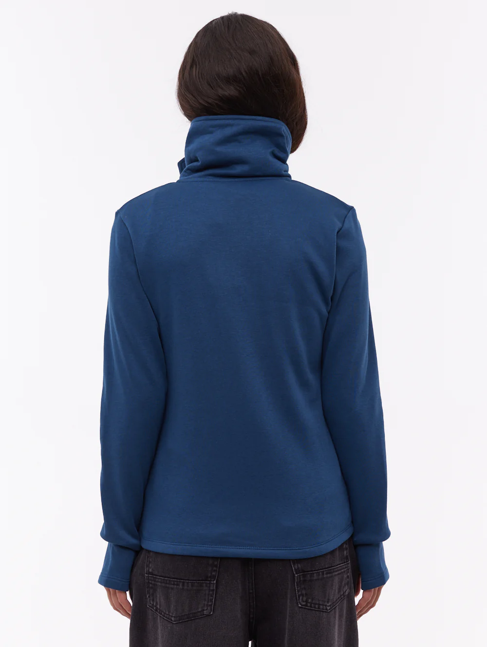 Jaya Wrap-Neck Zip-Up - Blue - Image 3
