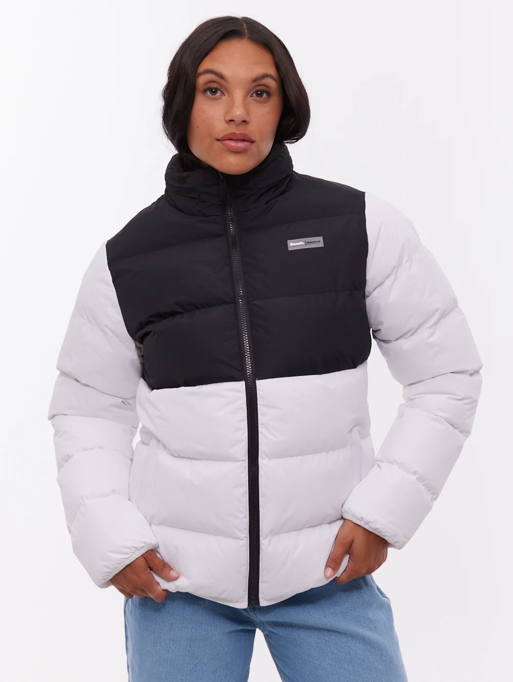Jehn Two-Tone Puffer Jacket - White