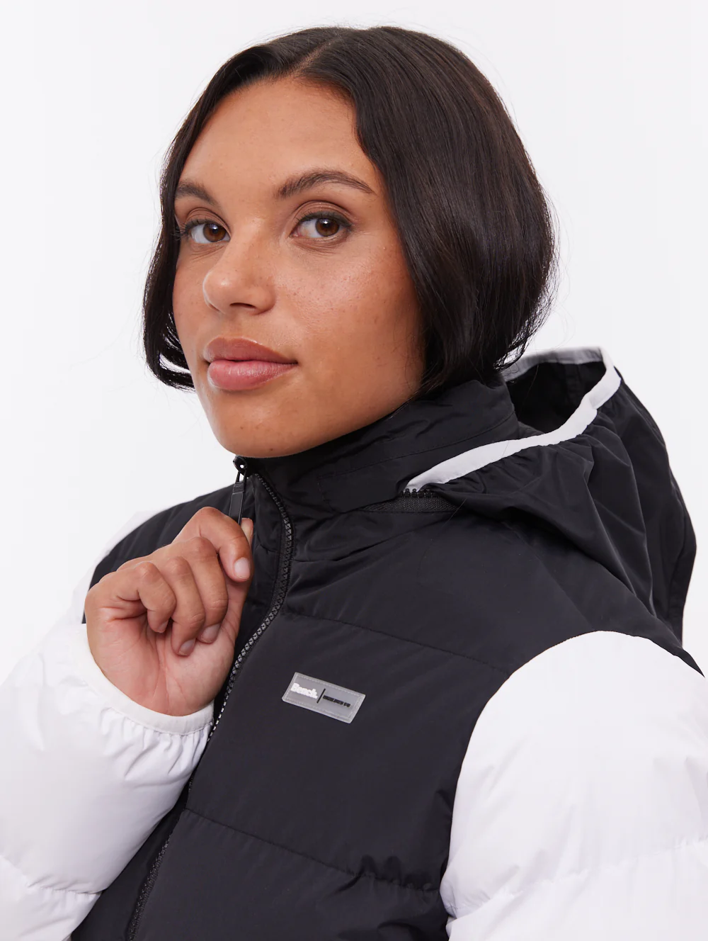 Jehn Two-Tone Puffer Jacket - White - Image 2