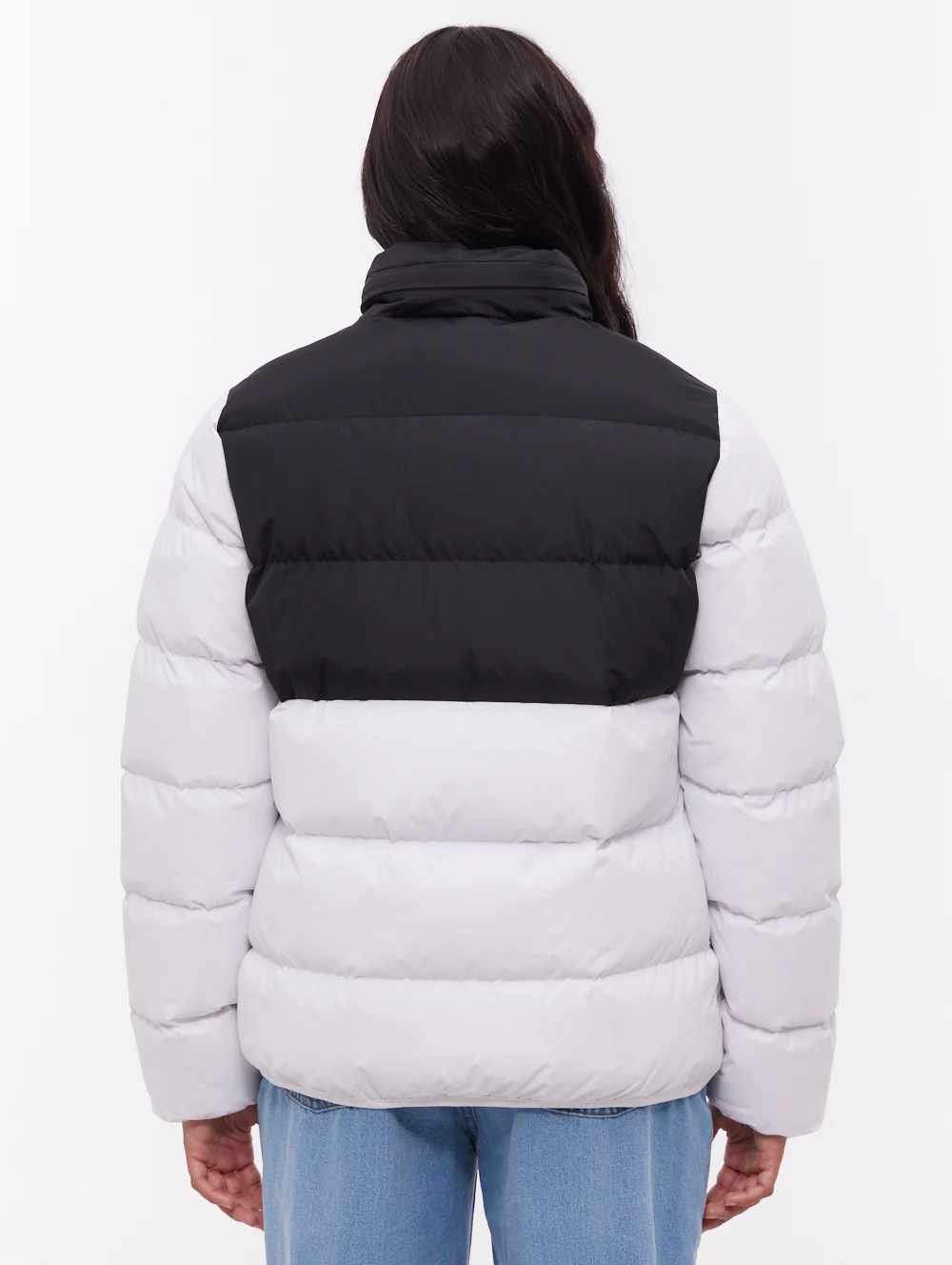 Jehn Two-Tone Puffer Jacket - White - Image 3
