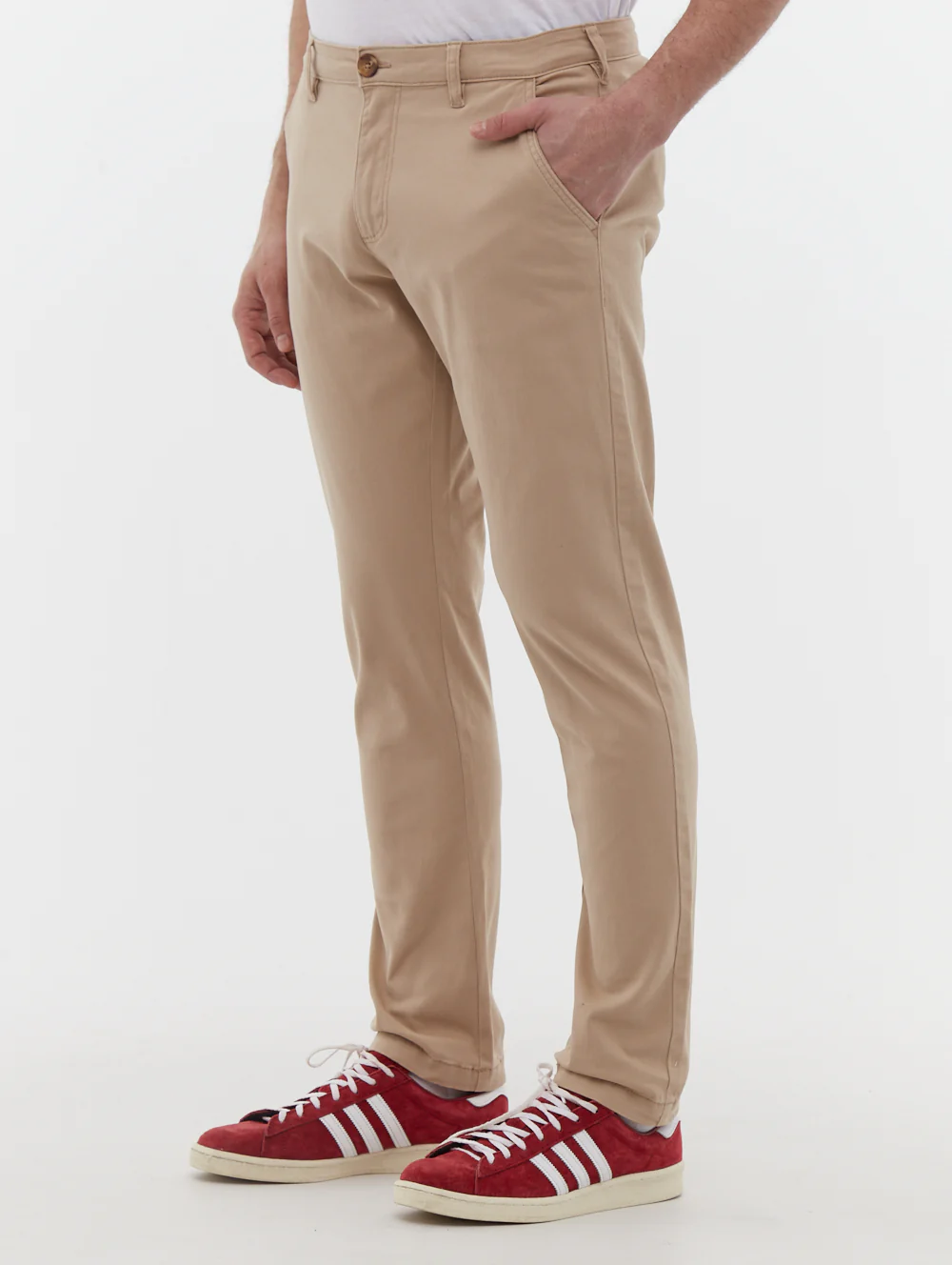 Jimini Washed Twill Chino Pants - Beige - Image 4