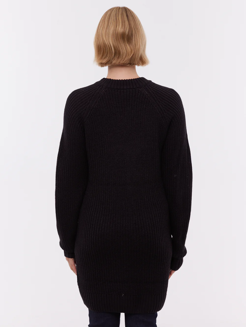 Karlie Rib Knit Sweater Dress - Black - Image 3