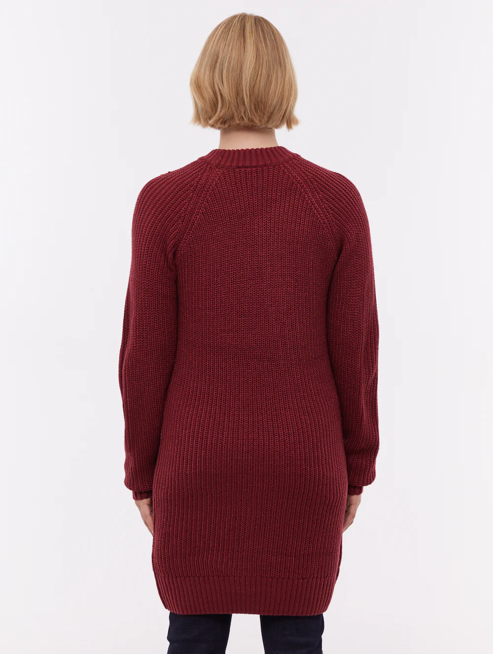 Karlie Rib Knit Sweater Dress - Red - Image 3