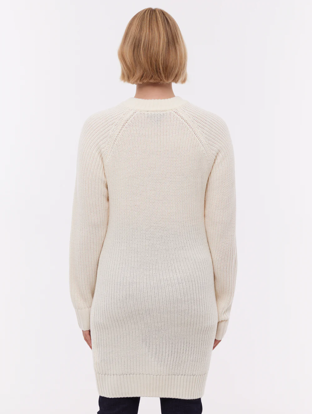 Karlie Rib Knit Sweater Dress - White - Image 3