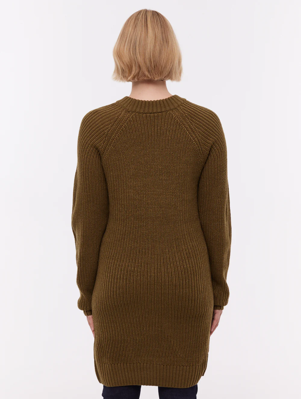 Karlie Rib Knit Sweater Dress - Green - Image 3
