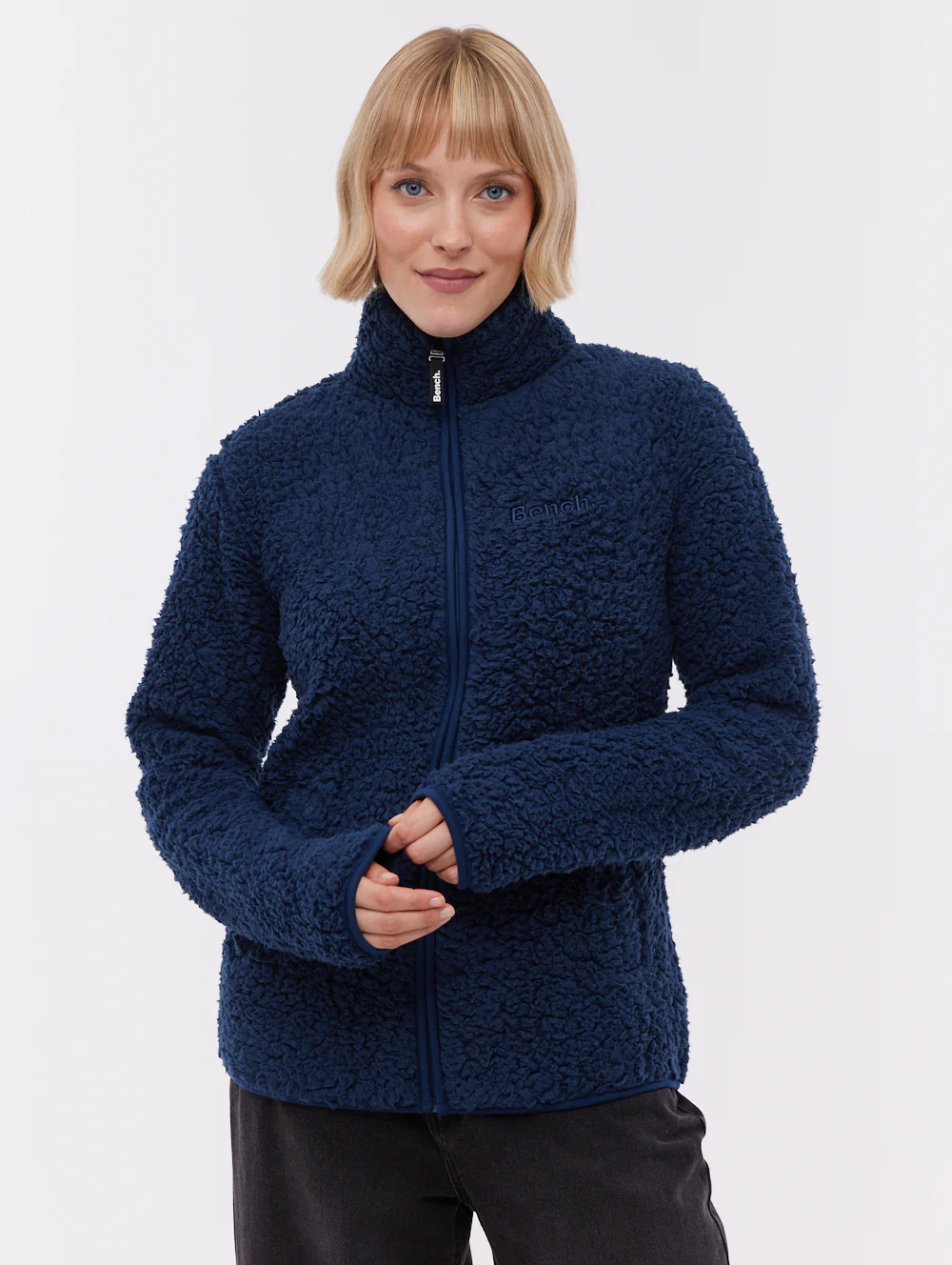 Klea Fleece Funnel Zip-Up  - Blue