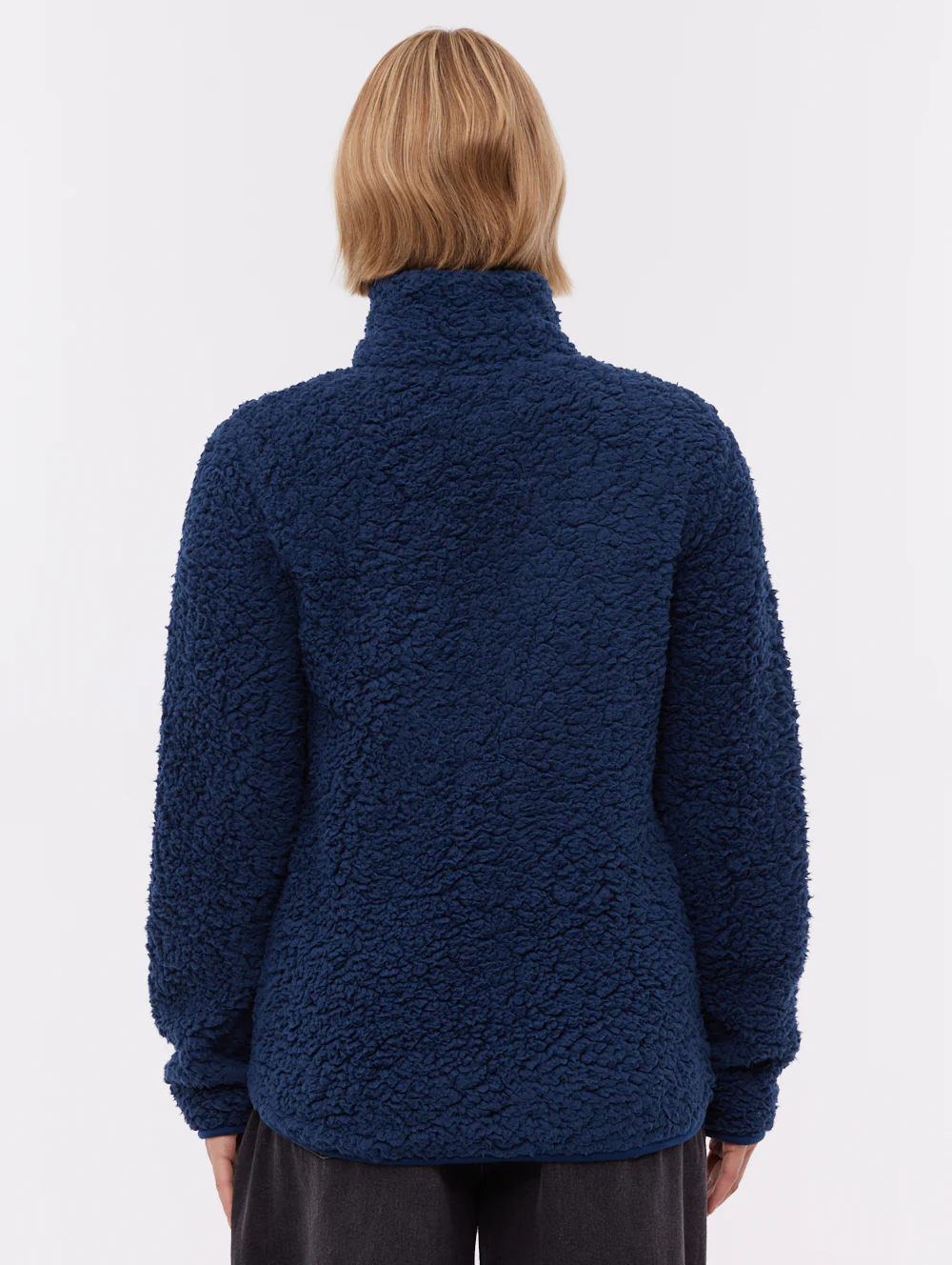 Klea Fleece Funnel Zip-Up  - Blue - Image 3