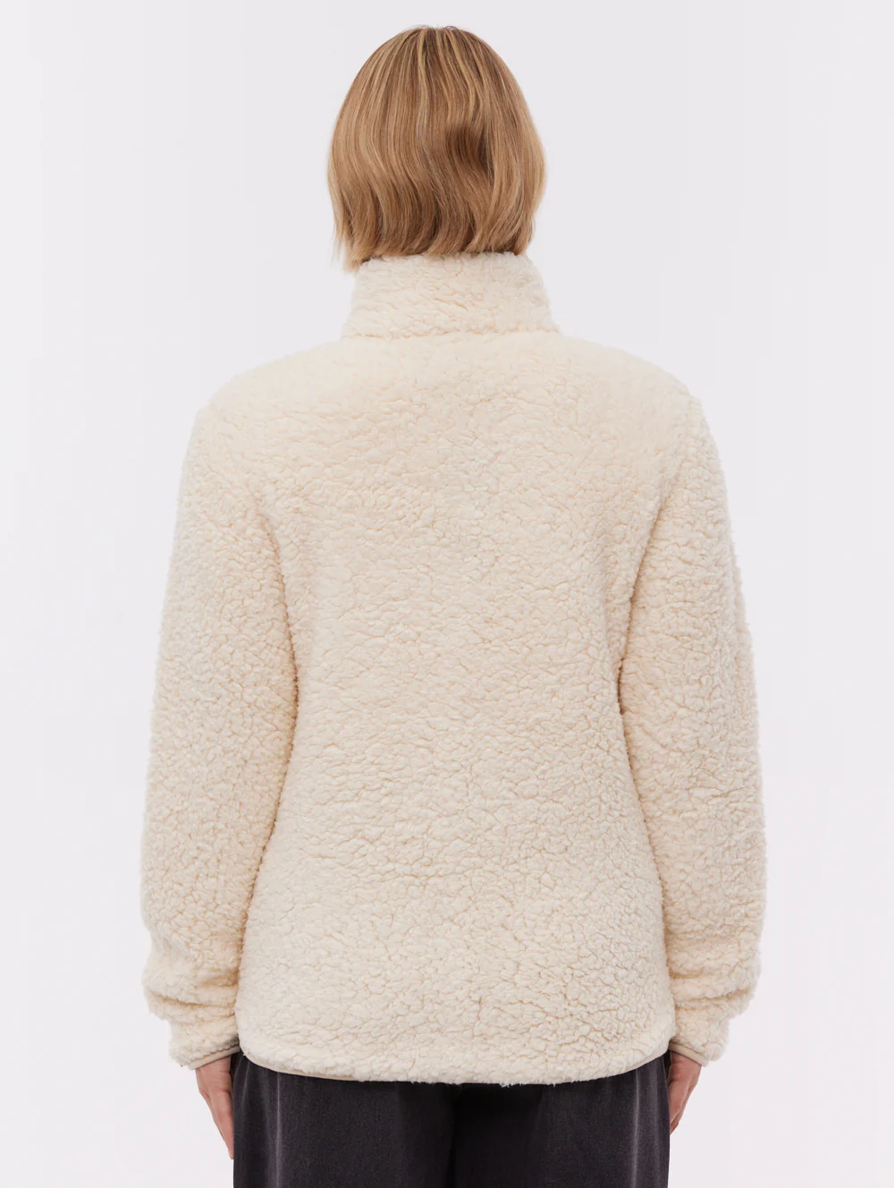 Klea Fleece Funnel Zip-Up - White - Image 3