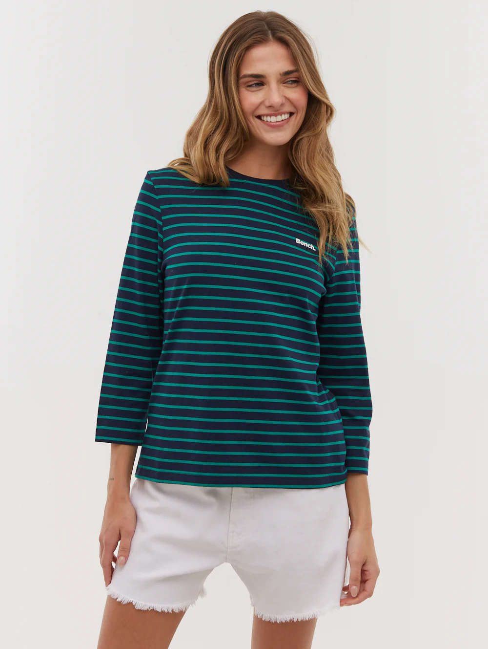 Lesedi 3/4 Stripe T-Shirt - Green