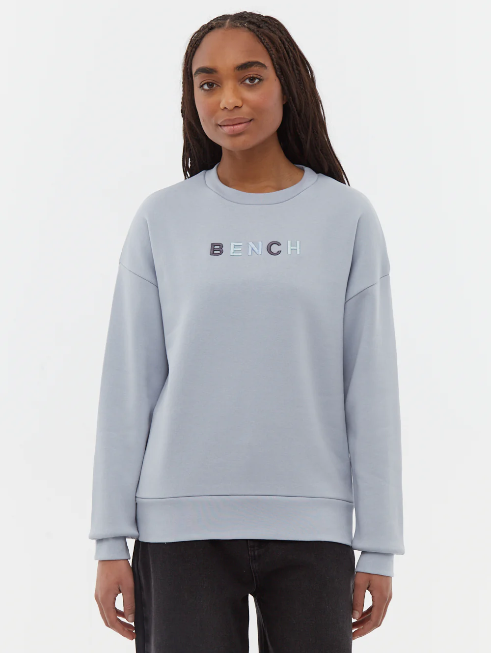 Lilem Block Letter Crew Neck Sweatshirt - Blue