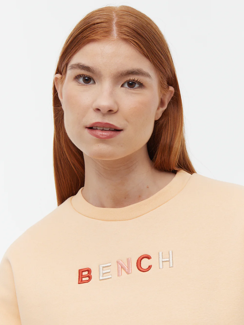 Lilem Block Letter Crew Neck Sweatshirt - Orange - Image 4
