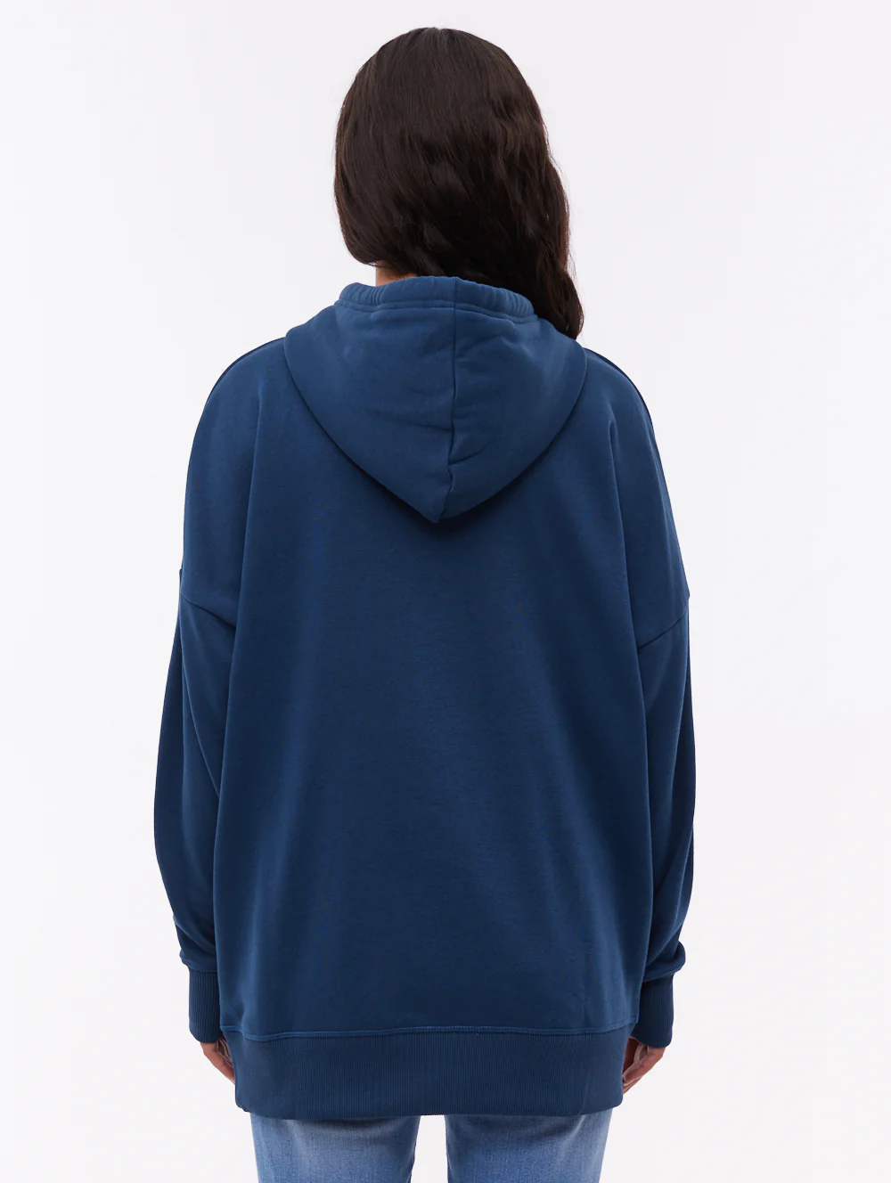 Linra Oversize Tonal Logo Hoodie - Blue - Image 3