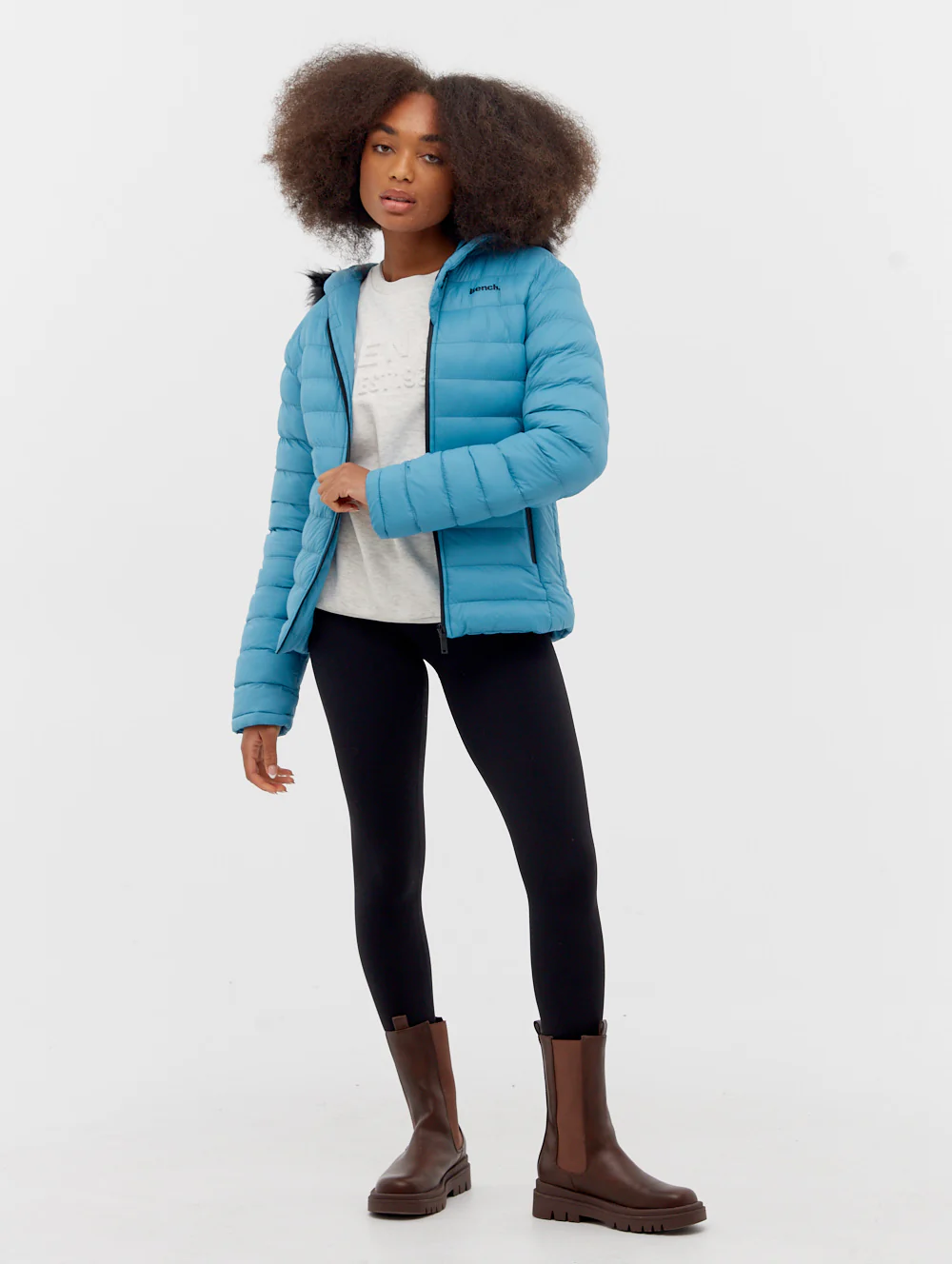 Ludlow Hooded Bomber Jacket - Blue - Image 6