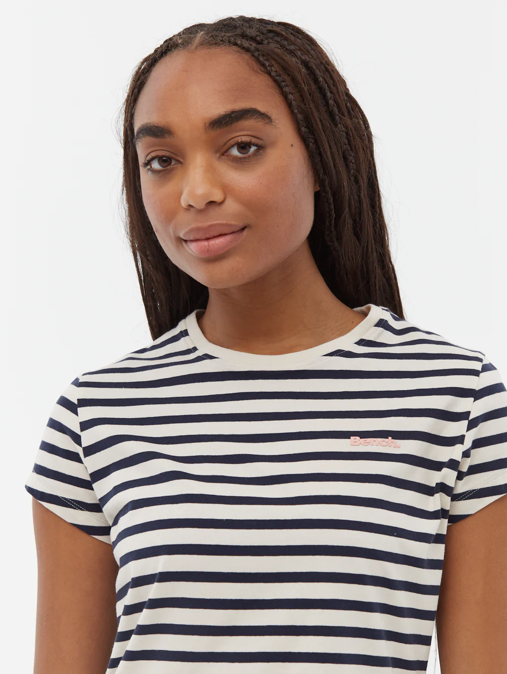 Mabelle Striped T-Shirt Midi Dress - White - Image 3