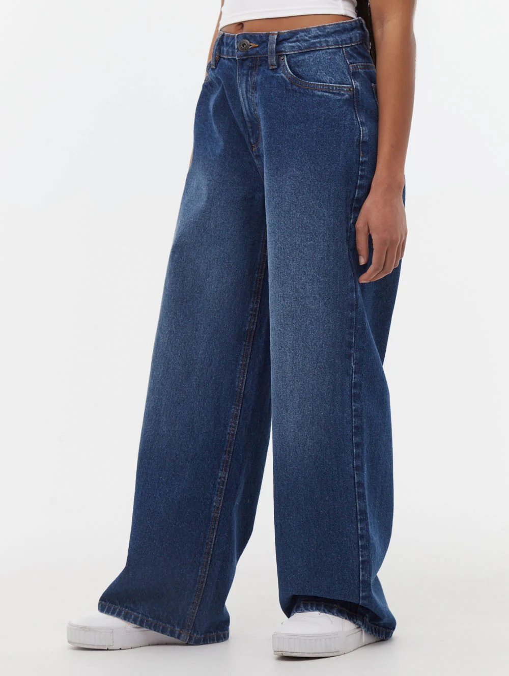 Maxina Wide Leg Jeans - Mid Blue - Image 4