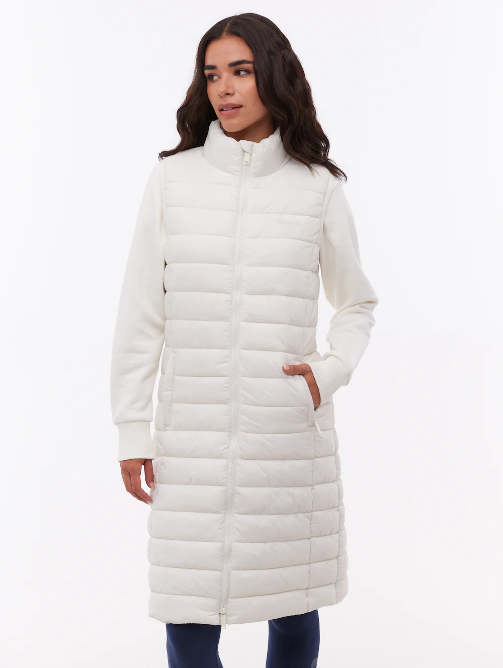 Meridian Maxi Puffer Vest - White