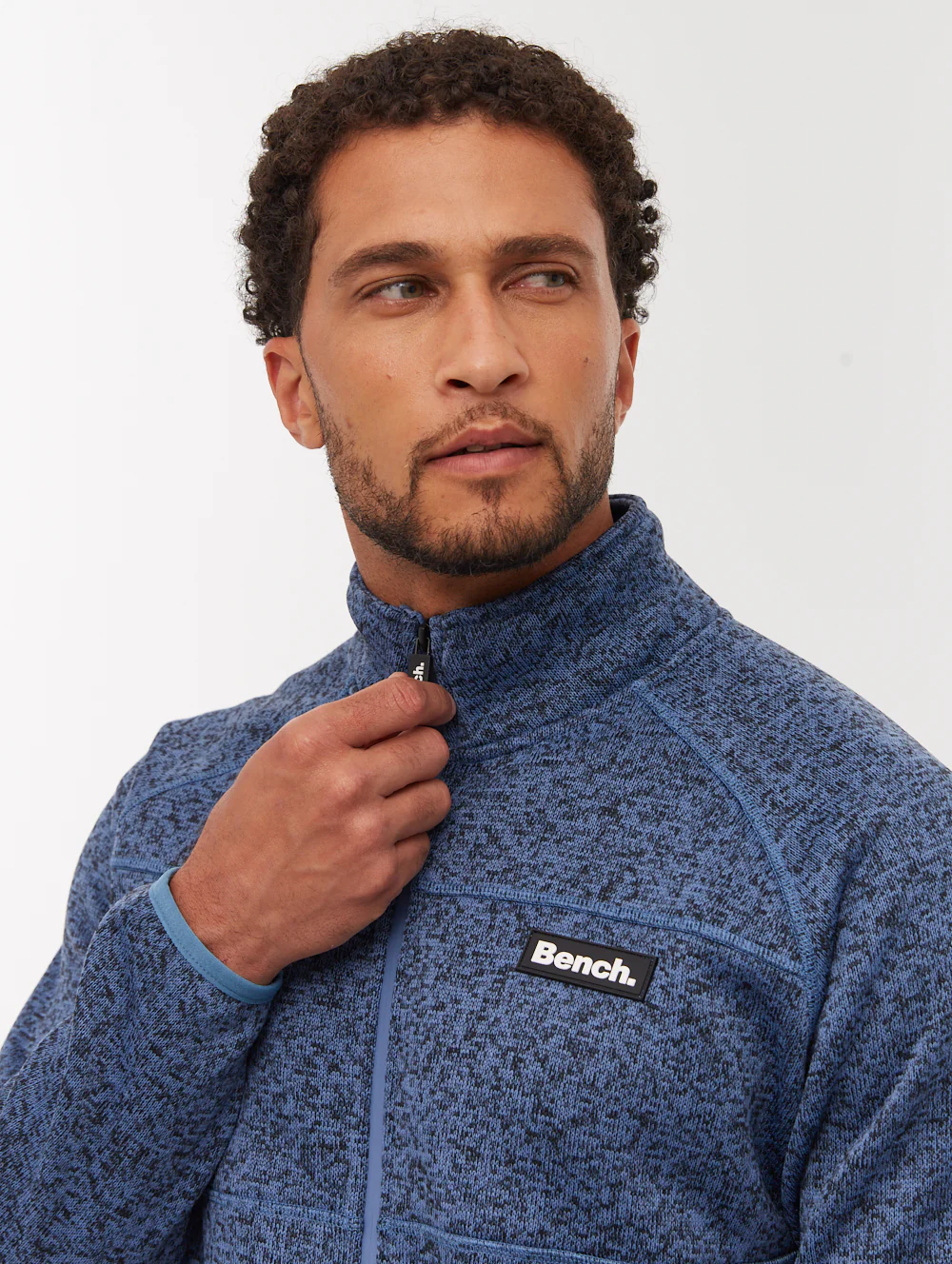 Middeo Funnel-Neck Zip-Up - Blue - Image 2