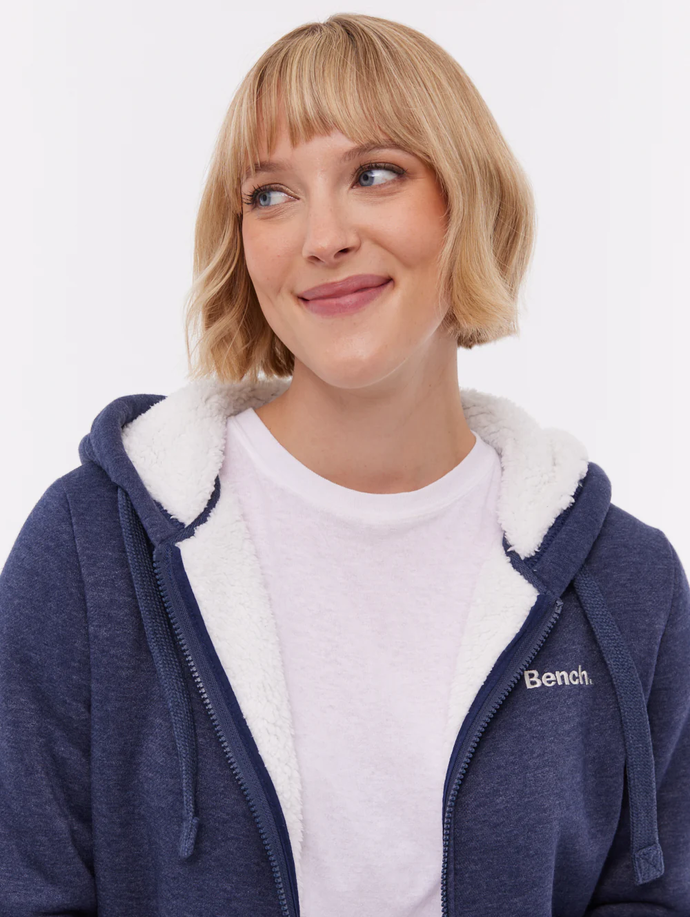 Mintz Sherpa-Lined Zip-Up Hoodie - Blue - Image 3