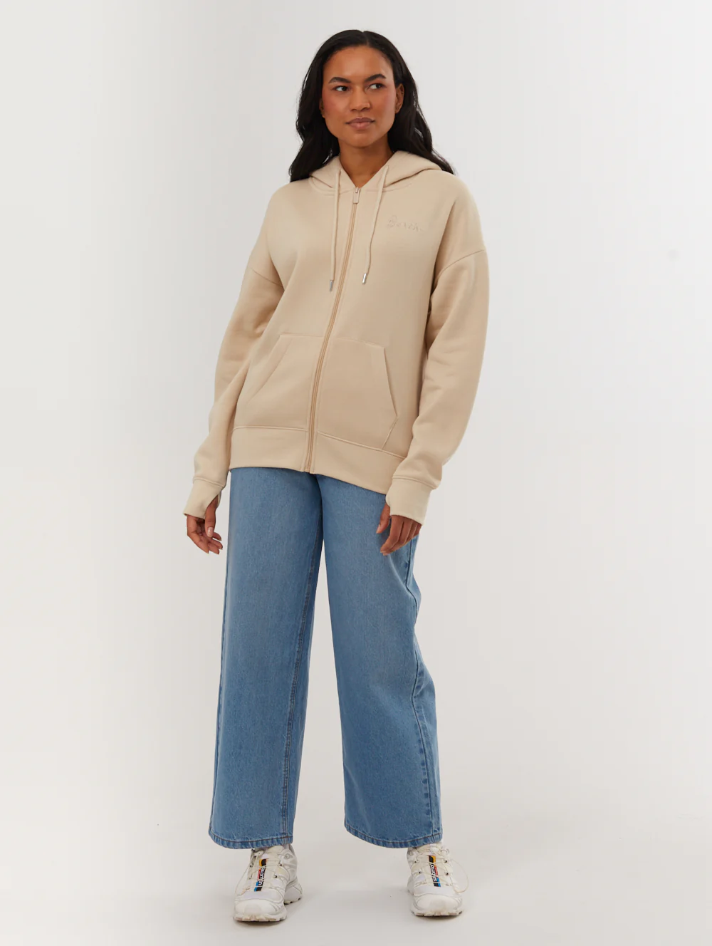 Naos Oversize Zip-Up Hoodie - Beige - Image 2