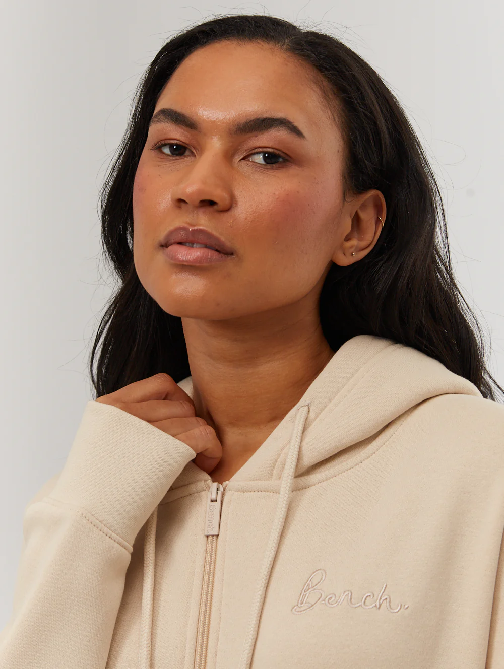 Naos Oversize Zip-Up Hoodie - Beige - Image 3