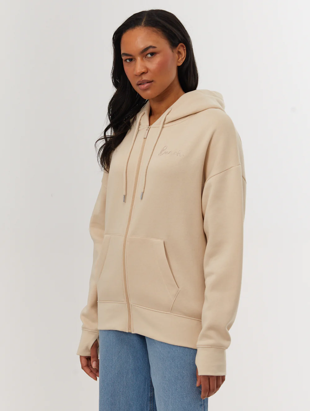 Naos Oversize Zip-Up Hoodie - Beige - Image 4