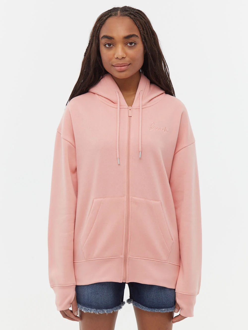 Naos Oversize Zip-Up Hoodie - Pink