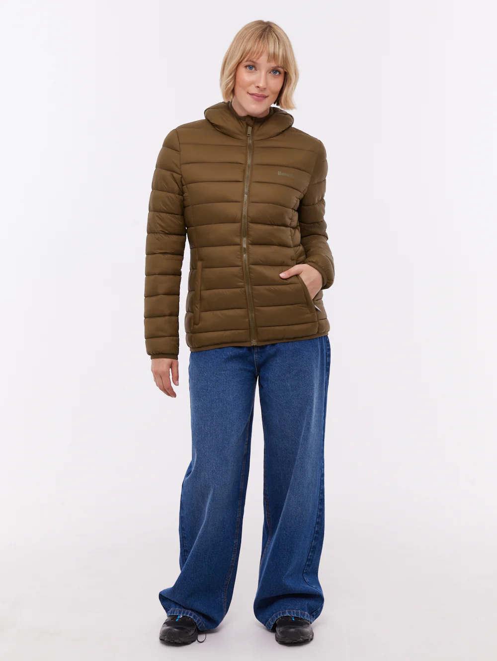 Nella Hooded Puffer Jacket - Green - Image 3