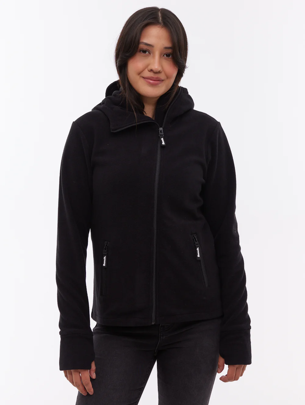 Ninja Microfleece Asymmetric Zip-Up - Black