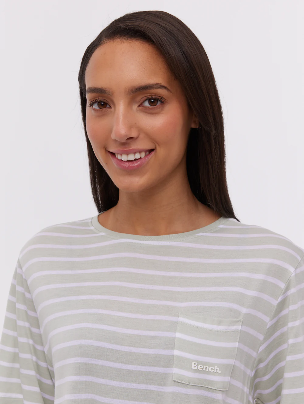 Nouria Striped Pocket T-Shirt - Green - Image 3
