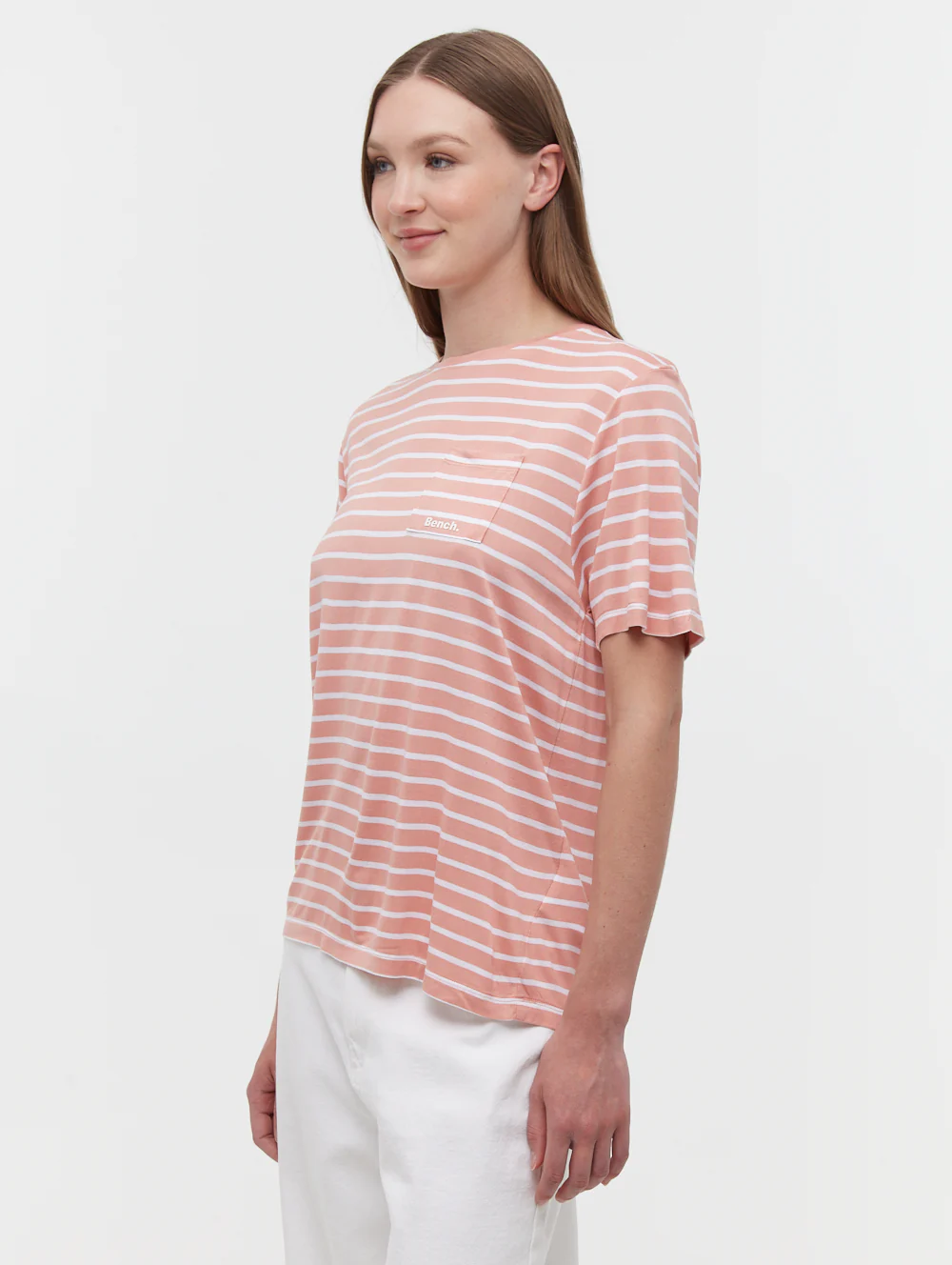 Nouria Striped Pocket T-Shirt - Pink - Image 4