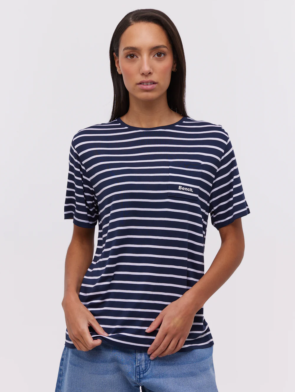Nouria Striped Pocket T-Shirt - Blue