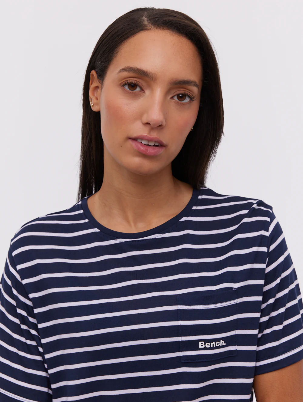Nouria Striped Pocket T-Shirt - Blue - Image 3