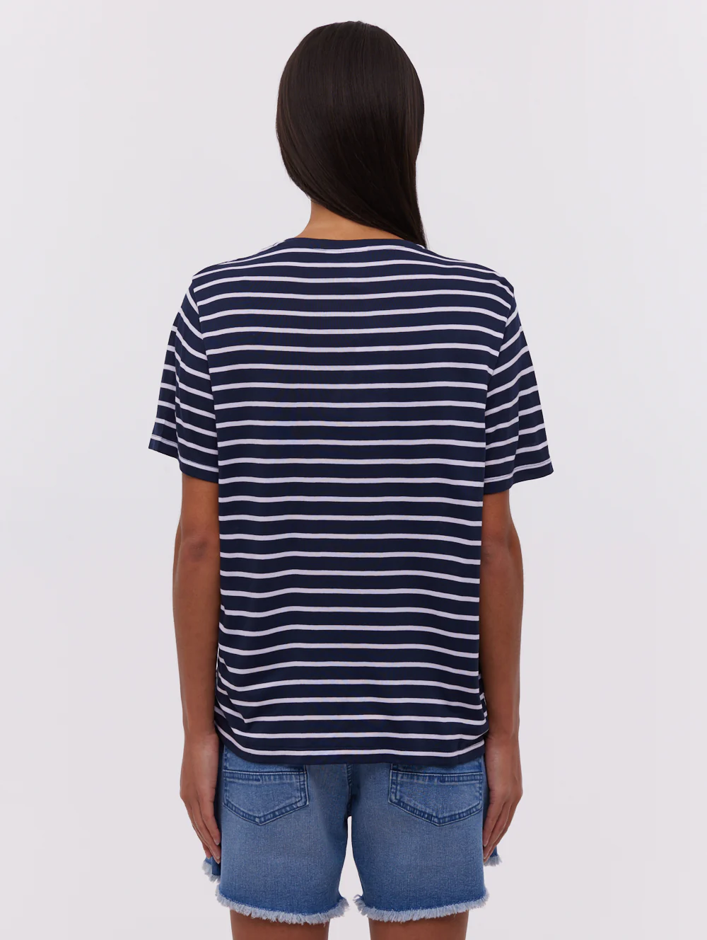 Nouria Striped Pocket T-Shirt - Blue - Image 5